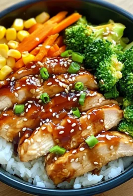 Sweet & Savory Teriyaki Chicken Rice Bowl with Veggie Trio