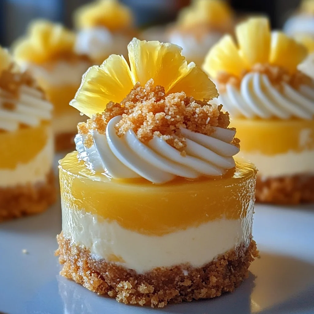 Tropical Swirl Pineapple Cheesecake Bites with Ginger Crumble