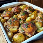 Ultimate Garlic-Herb Roasted Chicken & Potatoes Traybake