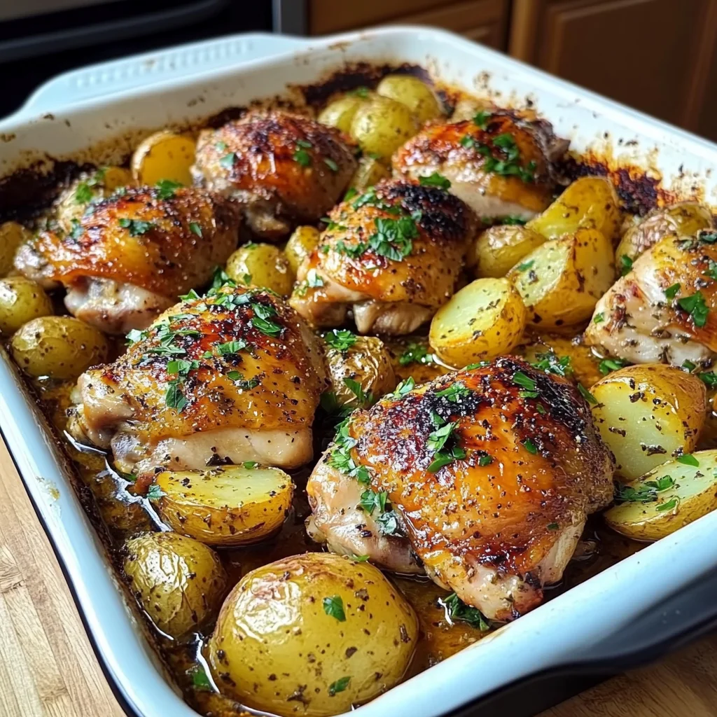 Ultimate Garlic-Herb Roasted Chicken & Potatoes Traybake