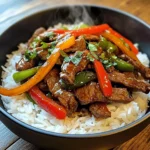 Ultimate Garlic Pepper Beef Stir-Fry Bowl with Jasmine Rice