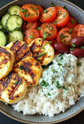 Ultimate Grilled Halloumi Bowl with Tzatziki & Greek Salad